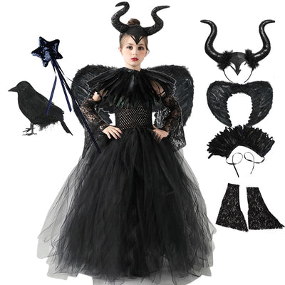 Maleficent Inspired Halloween Cosplay 2-12yrs Toddler Girl Costume - Coco Potato - dresses and partywear for little girls