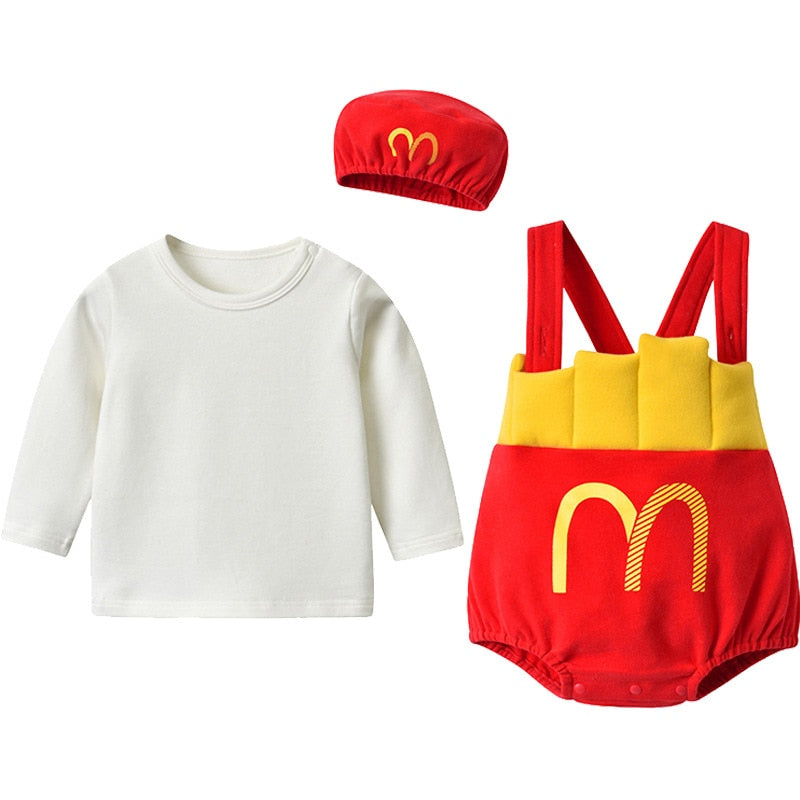 Mcdonald's Inspired Romper 3-24M Set - Coco Potato - dresses and partywear for little girls