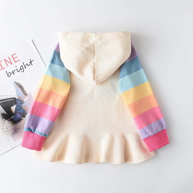 Rainbow 2-6yrs Hoodie Dress - Coco Potato - dresses and partywear for little girls