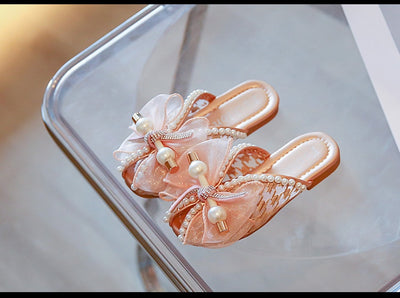 Mesh Pearl Slippers Shoes - Coco Potato - dresses and partywear for little girls