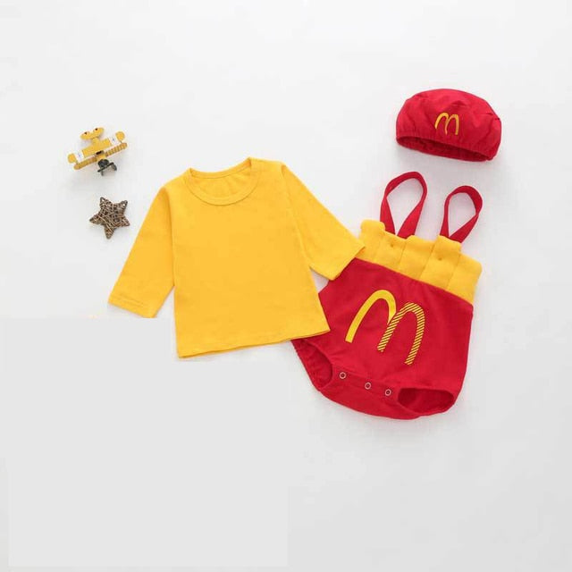 Mcdonald's Inspired Romper 3-24M Set - Coco Potato - dresses and partywear for little girls