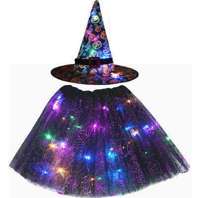 LED Light Up Witch Tutu Kids & Moms Dress Free Hat - Coco Potato - dresses and partywear for little girls