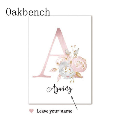 Customized Name Print Canvas Poster Room Decor Home - Coco Potato - dresses and partywear for little girls