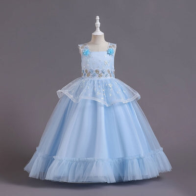 Embroidery Voile Gown 3-14yrs Toddler Girl Dress - Coco Potato - dresses and partywear for little girls