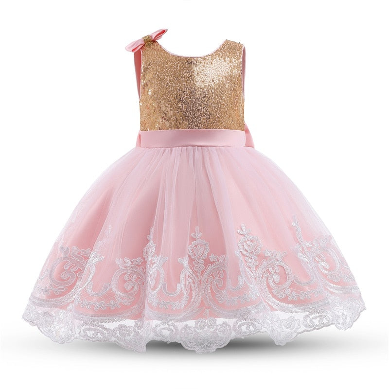 Shiny Lace Dress 9M-5yrs Baby Toddler Girl Dress - Coco Potato - dresses and partywear for little girls
