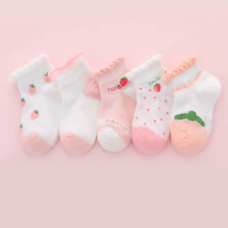 5 Pairs/Lot Breathable Cotton Socks 1-12yrs Baby Toddler Girl Socks - Coco Potato - dresses and partywear for little girls