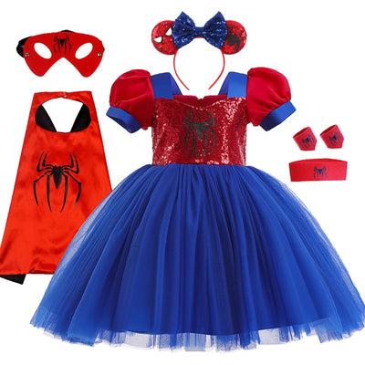 Spiderman Inspired Cosplay 12M-8yrs Baby Toddler Girl Costume - Coco Potato - dresses and partywear for little girls