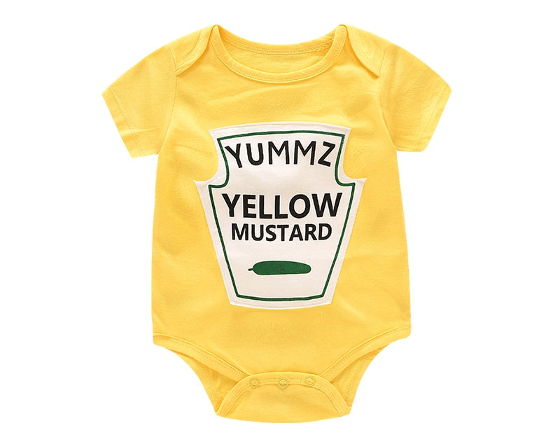 Ketchup Mustard Romper 3-18M - Coco Potato - dresses and partywear for little girls
