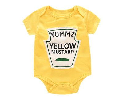 Ketchup Mustard Romper 3-18M - Coco Potato - dresses and partywear for little girls