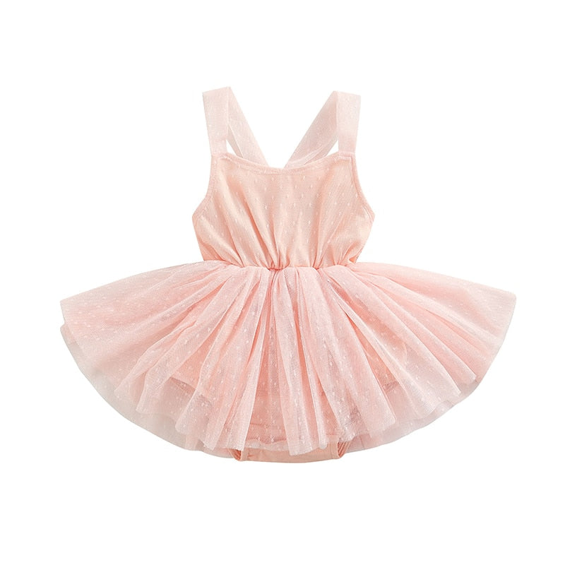 Tulle Lovely 6-24M Romper Dress - Coco Potato - dresses and partywear for little girls