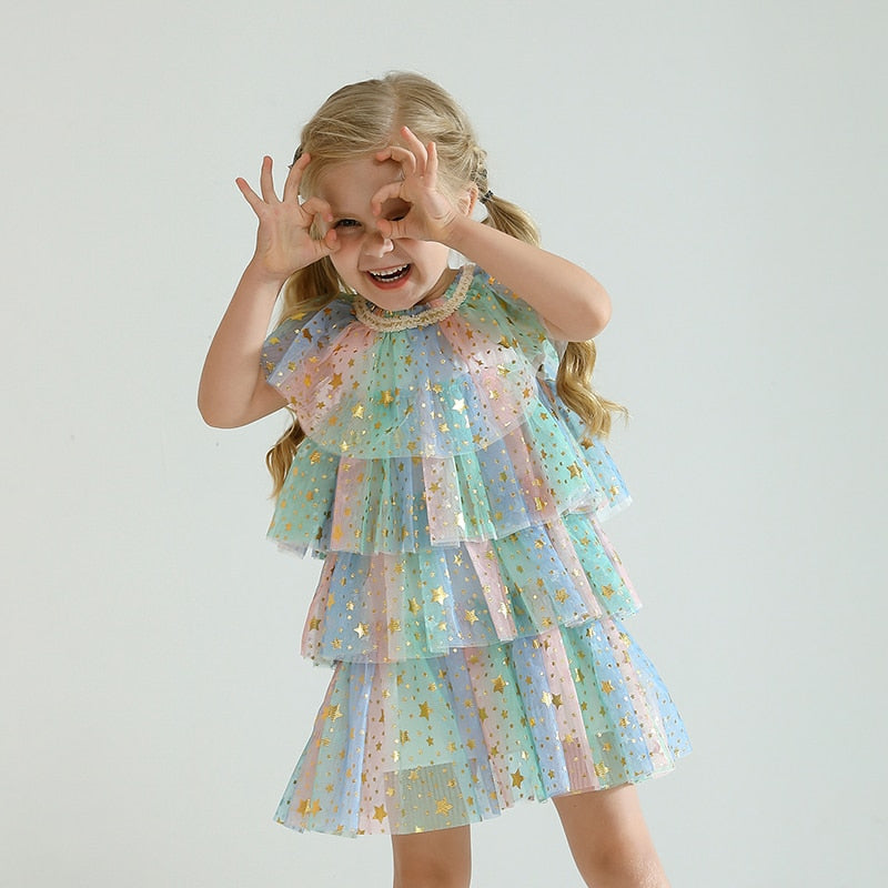 Rainbow Cake 3-8yrs Dress - Coco Potato - dresses and partywear for little girls