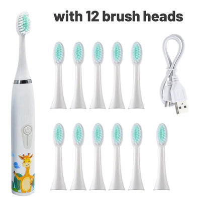 Ultrasonic Waterproof Electric Cartoon Kids Toothbrush - Coco Potato - dresses and partywear for little girls