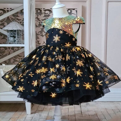 Star Sequin Gown 4-10yrs Toddler Girl Dress - Coco Potato - dresses and partywear for little girls
